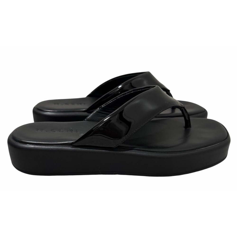 M. Gemi The Rosella Platform Black Patent Flip Flop Sandalโ EU 40 1/2 US 9.5